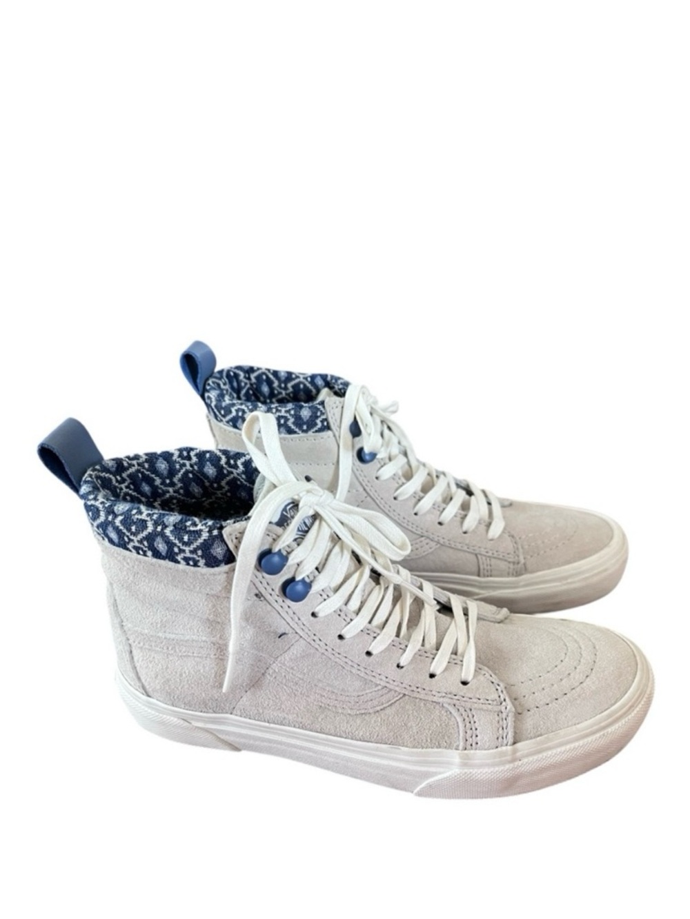 Vans SK8 Hi MTE Gray Suede Leather High Top Sneaker Faux Fur Insole Kids/W 5.5